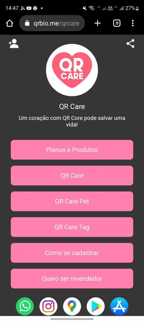 Perfil do QR Care